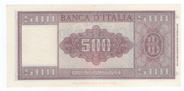 Banconota 500 lire Italia Ornata ... 