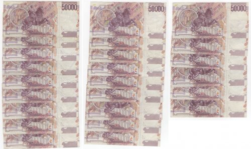 Lotto 23 banconote 50.000 lire ... 