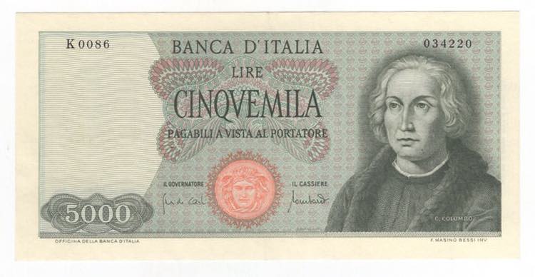 Repubblica - 5.000 Lire 20/01/1970 ... 