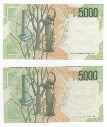 Repubblica - lotto di 2 banconote ... 