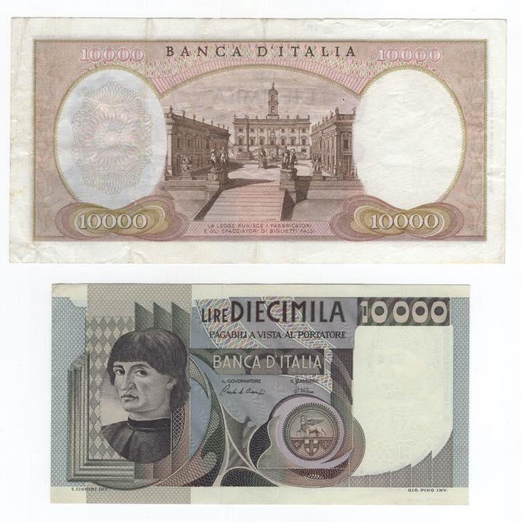 Repubblica - lotto 2 banconote da ... 