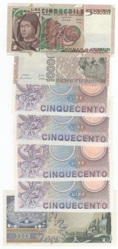 Repubblica - lotto 7 banconote - ... 