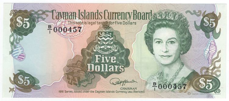 Banconota Isole Cayman  - 5 ... 