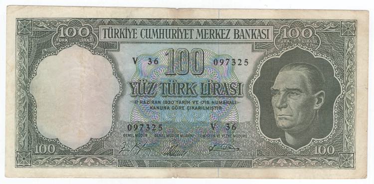 Banconota Turchia - 100 Lirasi - ... 