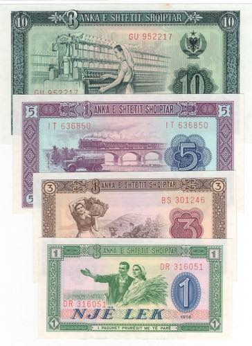 Albania - lotto di 4 banconote