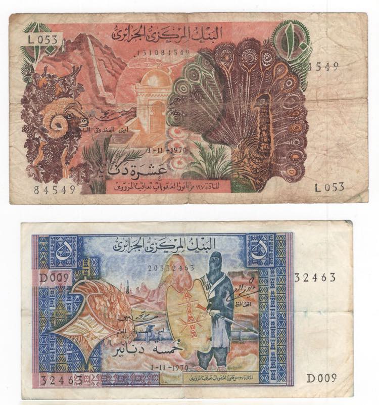 Algeria - lotto di 2 banconote 10 ... 