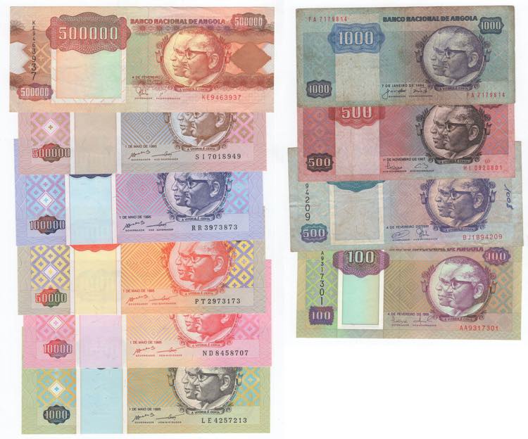 Angola - lotto di 10 banconote