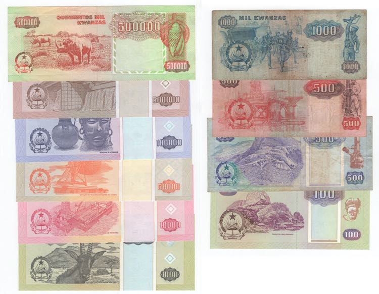 Angola - lotto di 10 banconote