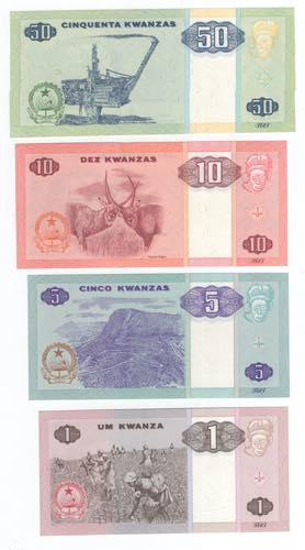 Angola - lotto di 4 banconote