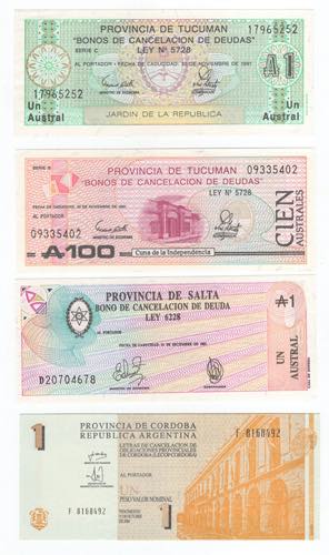 Argentina - lotto di 4 banconote - ... 