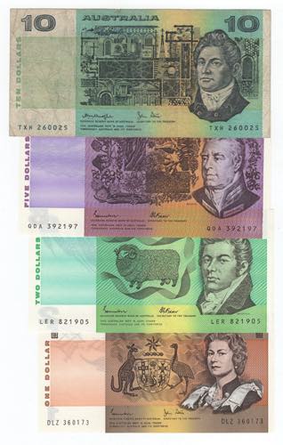 Australia - lotto di 4 banconote