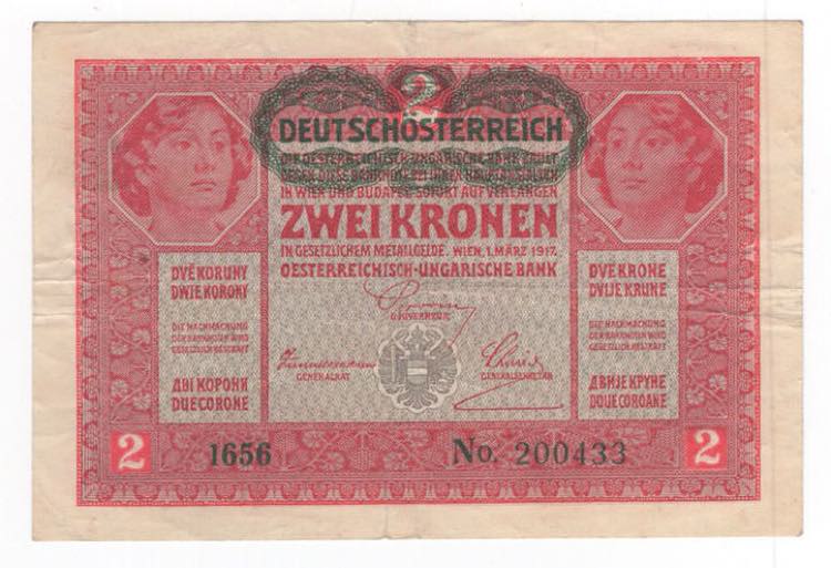 Austria - 2 Kroner 1917 - KM# 21