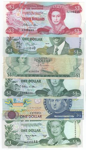 Bahamas - lotto di 6 banconote