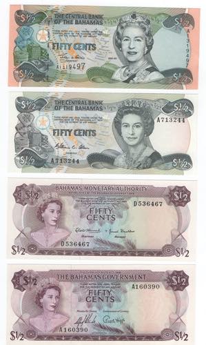 Bahamas - lotto di 4 banconote