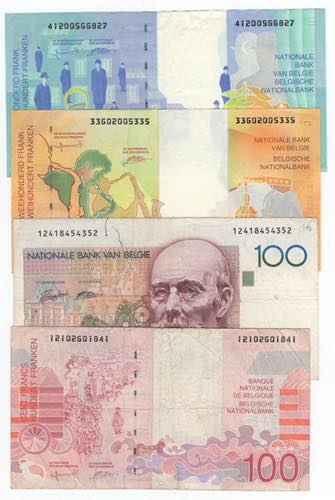 Belgio - lotto di 4 banconote