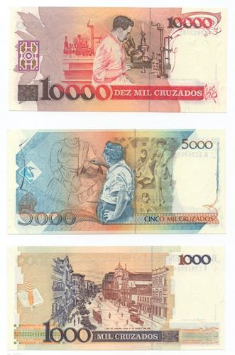 Brasile - lotto di 4 banconote 