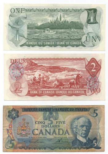 Canada - lotto di 3 banconote