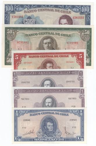 Cile - lotto di 6 banconote