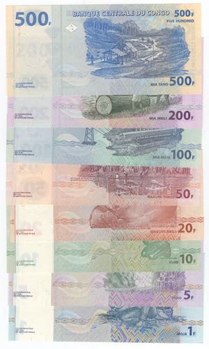 Congo - lotto di 8 banconote