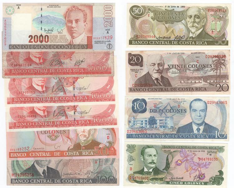 Costa Rica - lotto di 10 banconote