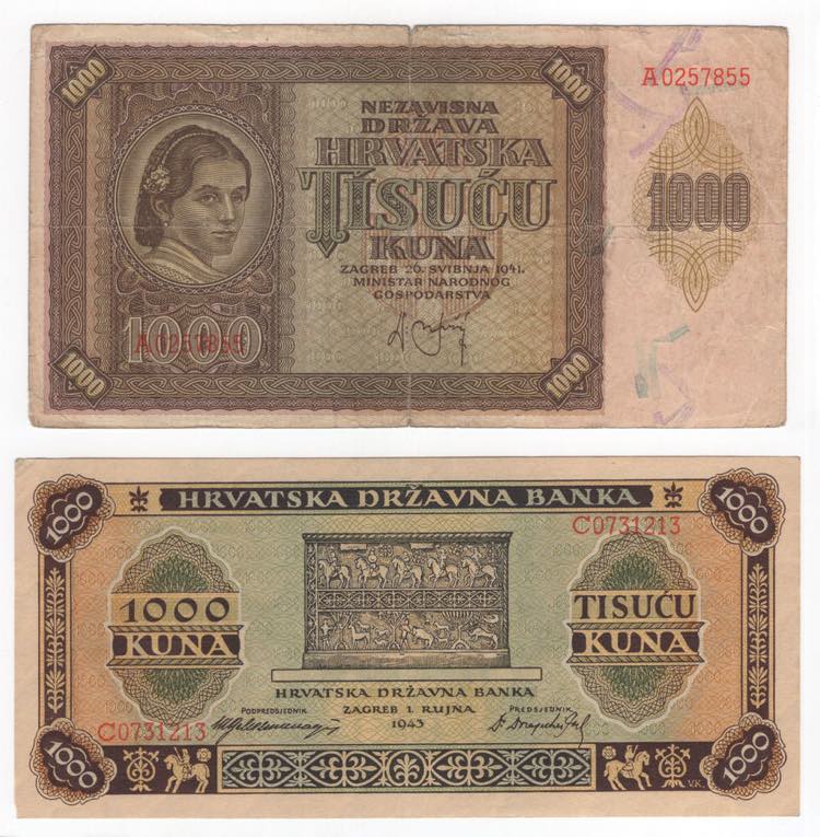 Croazia - lotto di 2 banconote