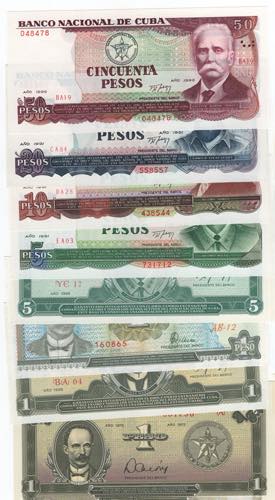 Cuba - lotto di 8 banconote