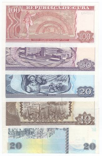 Cuba - lotto di 5 banconote
