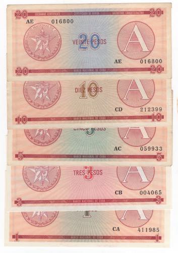 Cuba - lotto di 5 banconote - ... 