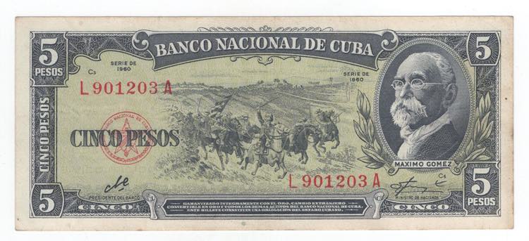 Cuba - 5 Pesos 1960 - P# 91c