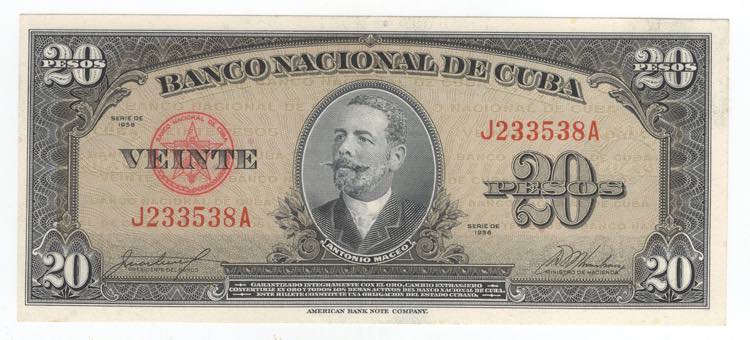 Cuba - 20 Pesos 1958 - P# 080b