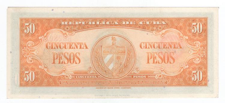Cuba - 50 Pesos 1958 - P# 81b
