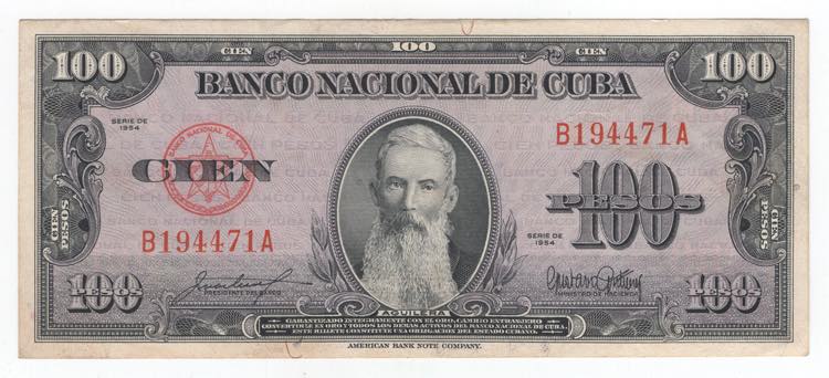 Cuba - 100 Pesos 1954 - P# 082b