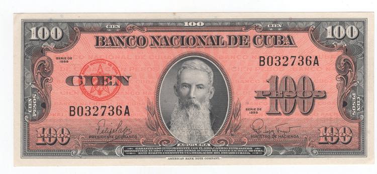 Cuba - 100 Pesos 1959 - P# 093a
