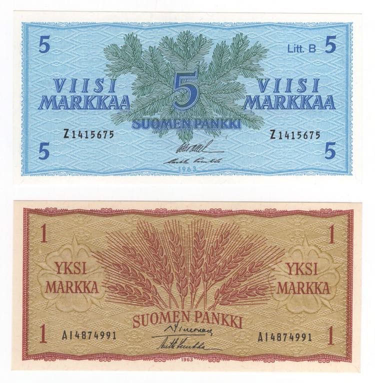 Finlandia - lotto di 2 banconote