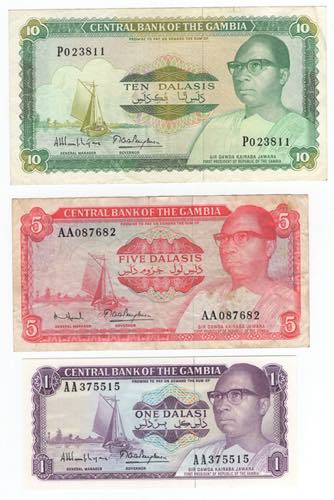 Gambia - lotto di 3 banconote