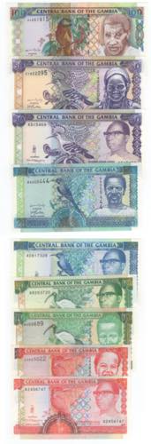 Gambia - lotto di 10 banconote