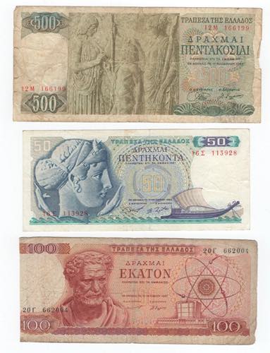 Grecia - lotto di 3 banconote