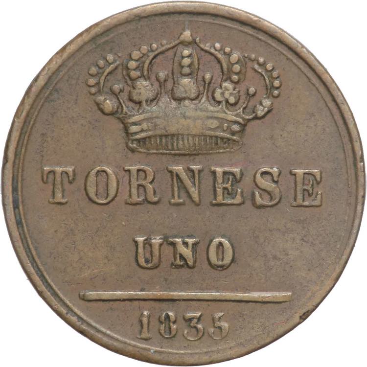 1 Tornese 1835 - Ferdinando II ... 