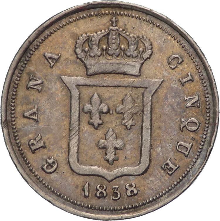 1/2 Carlino 1838 - Ferdinando II ... 