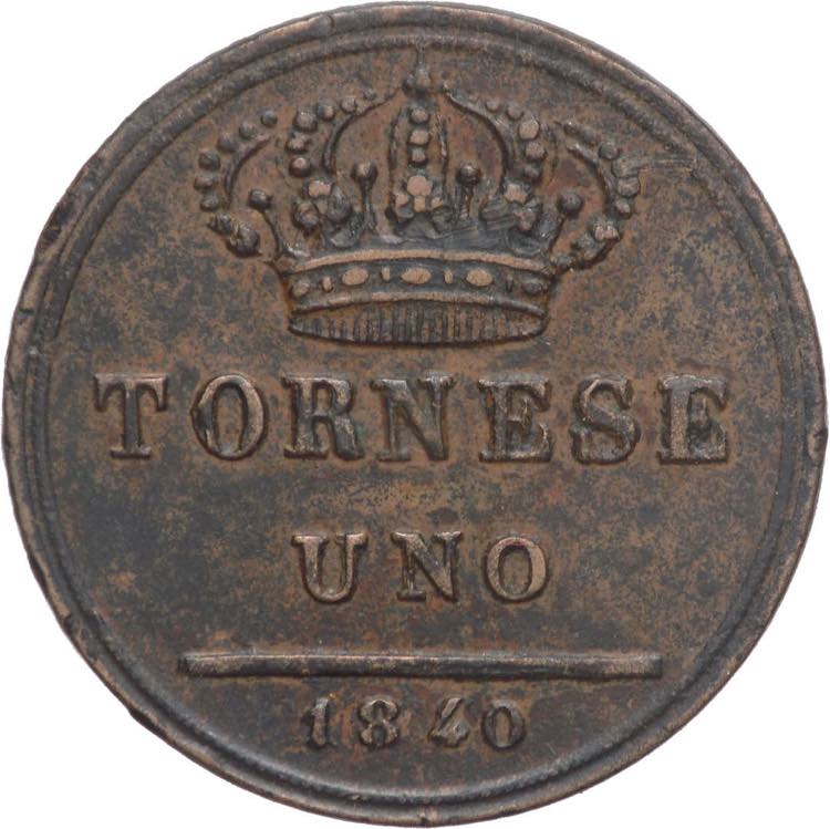 1 Tornese 1840 - Ferdinando II ... 