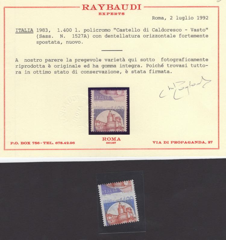 Italia Francobollo 1.400 lire 1983 ... 