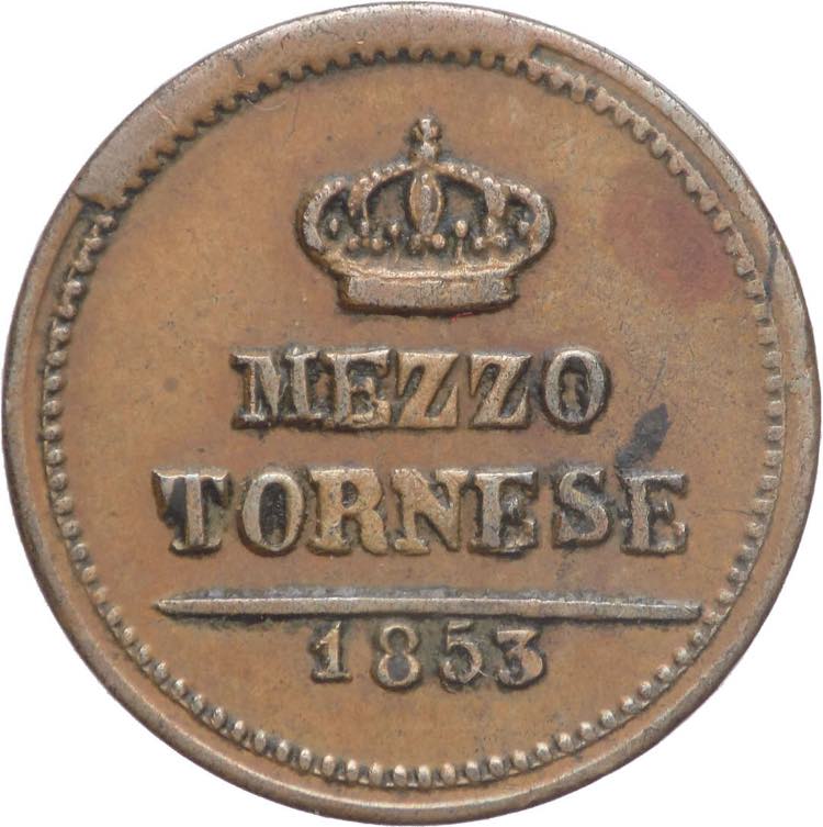 1/2 Tornese 1853 - II° tipo - Cu ... 