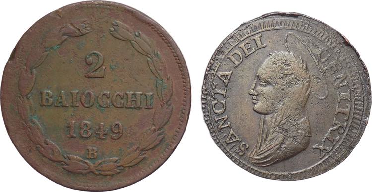 lotto 2 monete papali - Gr. 18,33 ... 