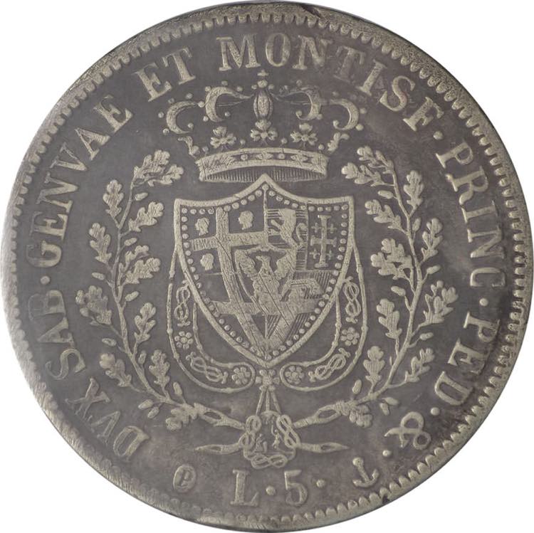Regno di Sardegna - 5 lire 1829 - ... 