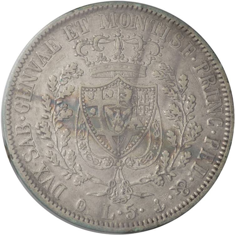 Regno di Sardegna - 5 lire 1830 - ... 