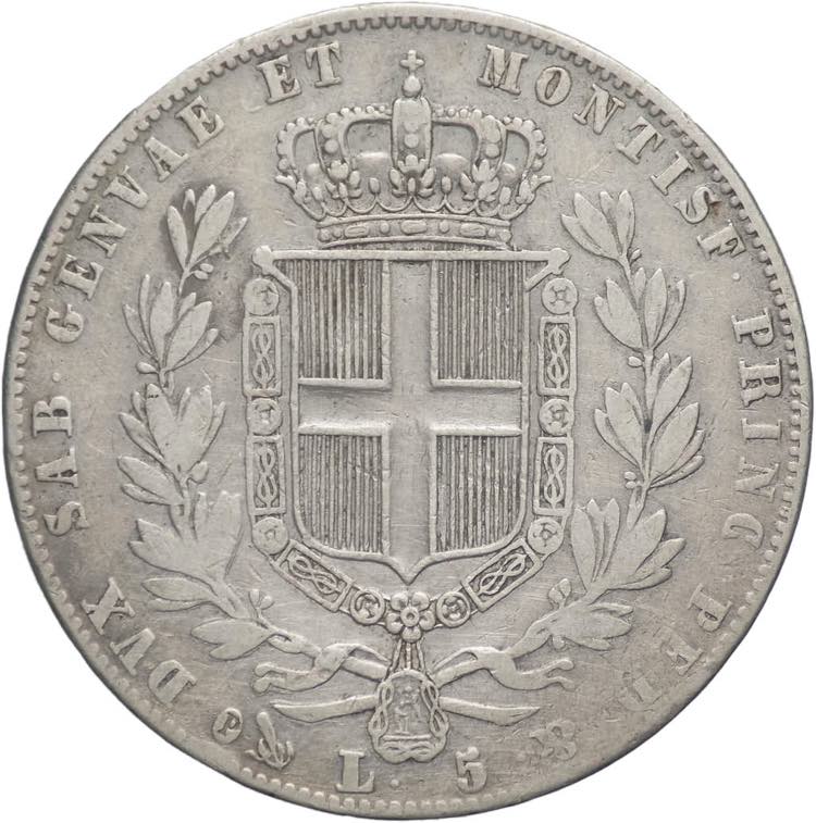 5 lire 1849 - Carlo Alberto (1831 ... 