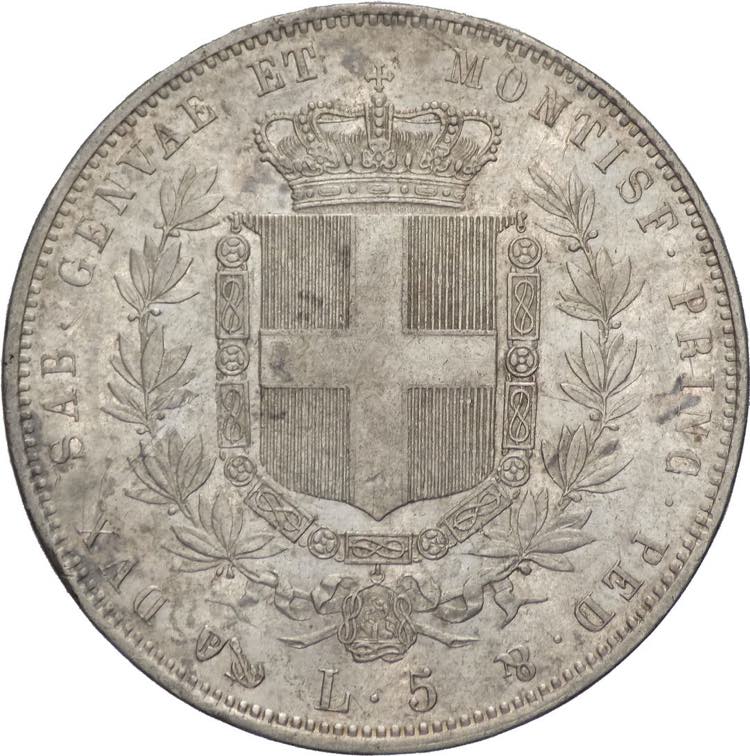 5 Lire 1852 - Vittorio Emanuele II ... 
