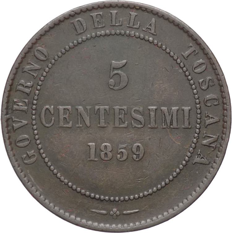 5 Centesimi 1859 - Vittorio ... 