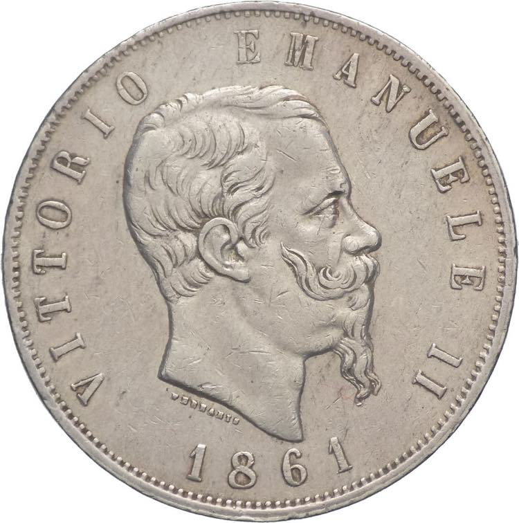 5 Lire 1861 - Vittorio Emanuele II ... 