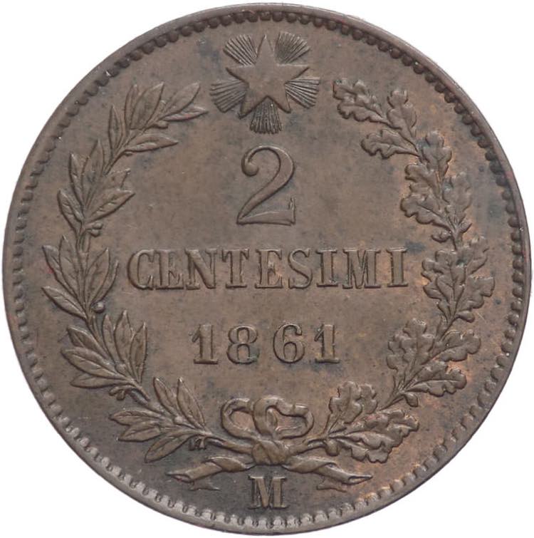2 Centesimi 1861 - Vittorio ... 